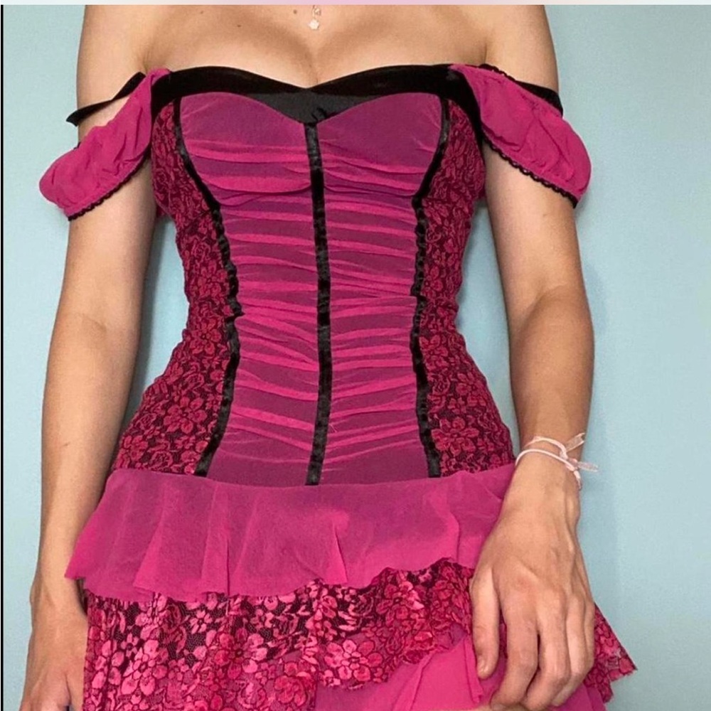 Jane Norman milkmaid peasant Lace Corset Dress